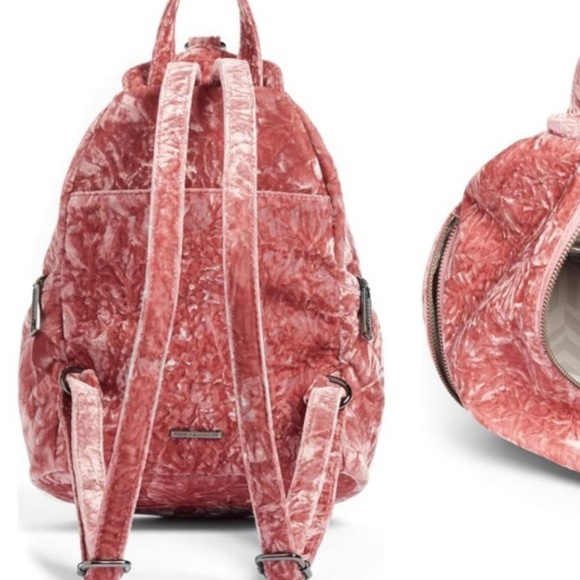 Rebecca Minkoff Velvet Medium Julian Backpack Pink - Picture 6 of 7
